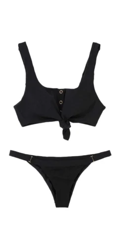 Beach Bunny Rib Tide Skimpy Bottom In Black -Sunflai Swimwear Shop beach bunny 2018 rib tide b17125t0b2 black 1 5