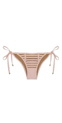 Beach Bunny Hard Summer Tie Side Skimpy Bikini Bottom In Blush -Sunflai Swimwear Shop bottomonlyb16104t1b2 hard summer blush ps 5