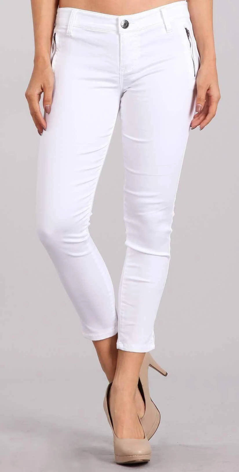 Celebrity Pink Skinny Mid Rise Crop Pant In White CJ40104SG 1 Celebrity Pink Skinny Mid Rise Crop Pant In White CJ40104SG