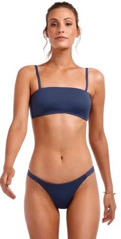 Vitamin A EcoLux Mila Bandeau Bikini Top In Deep Blue