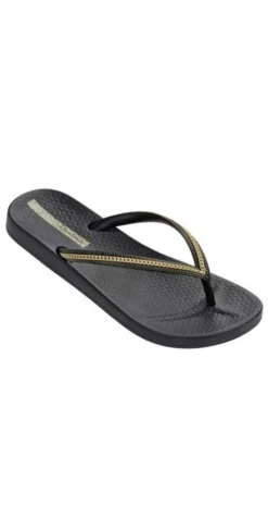 Ipanema Ana Metallic II Flip Flop In Black/Gold