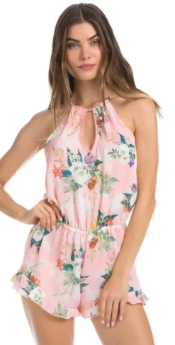 Isabella Rose Blossoms Romper In Pink Floral 4934984-MUL