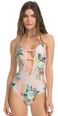 Isabella Rose Blossoms One Piece In Pink Floral 4731084-MUL
