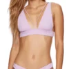 Beach Bunny Larson High Apex Bikini Top In Lavender