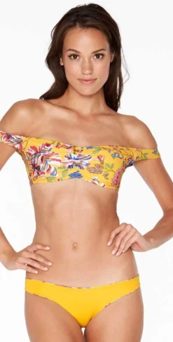 L*Space Ziggy Pacific Bloom Bikini Top In Sunshine Gold -Sunflai Swimwear Shop lspace 2018 PBZGT18 SUG PB25B18 SUG 4 da8426c2 ac24 4758 942b aab7faa803c2