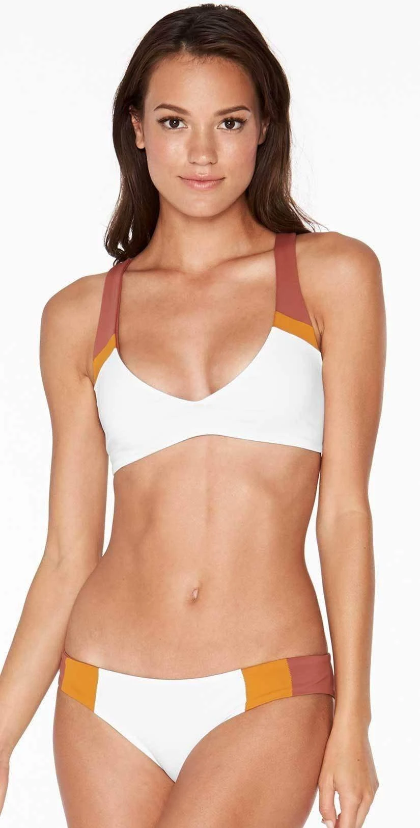 L Space Mia Color Block Bottom In White CBMAC18-WHT 2 L Space Mia Color Block Bottom In White CBMAC18-WHT - Image 2