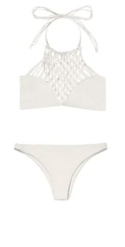 Mikoh Lanikai High Neck Halter Top In Bone 1LNK16-SOLBON