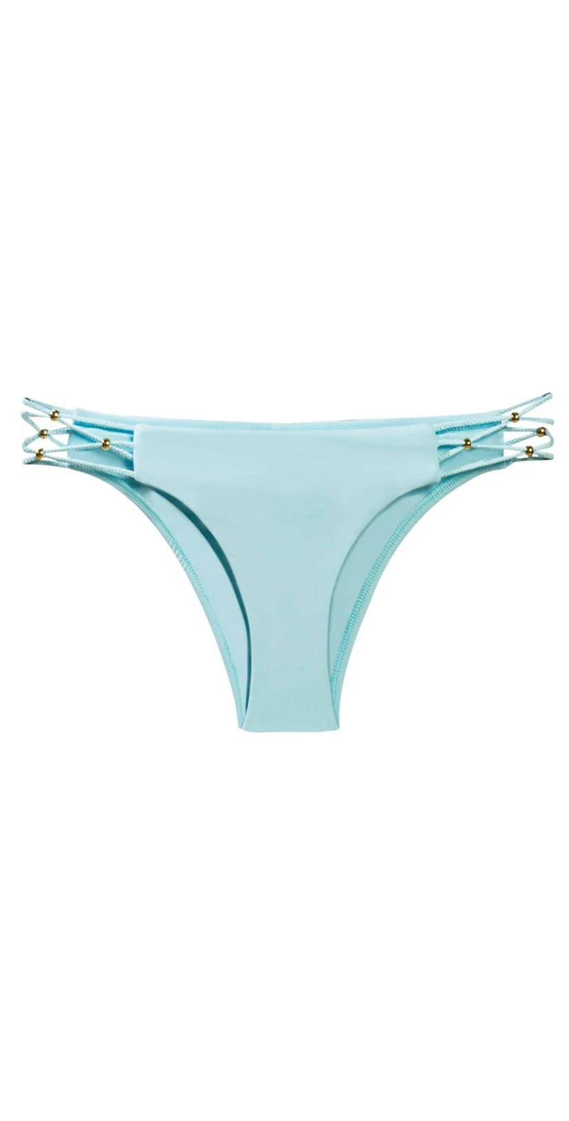 PilyQ Braided Cruz Teeny Cut Bikini Bottom In Cabana Blue 4 PilyQ Braided Cruz Teeny Cut Bikini Bottom In Cabana Blue - Image 4