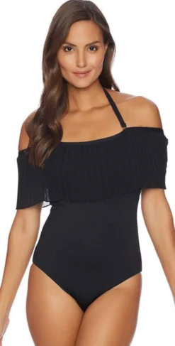 Luxe Aphrodite Plisse (Please Say) Ruffle One Piece Swimsuit -Sunflai Swimwear Shop plisee ruffle maillotluxe 2018