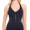 Profile By Gottex Monte Carlo Zip Up Tankini Top In Black E765-1B30-001