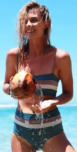 L Space Color Block Portia Bottom In Slated Glass CBPSC18-SLG -Sunflai Swimwear Shop resort 2018CBRLT18 SLG CBPSC18 SLG 1