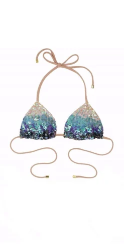 Beach Bunny Ariel Triangle Bikini Top In Mermaid Ombre -Sunflai Swimwear Shop topariel b18103t1b1 mermaid ombre 6