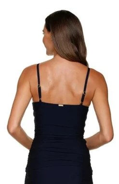 Helen Jon Resort Essentials Floating Underwire Tankini Top In Black -Sunflai Swimwear Shop underwireblacktankBack