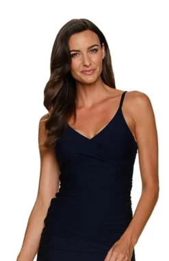 Helen Jon Resort Essentials Floating Underwire Tankini Top In Black