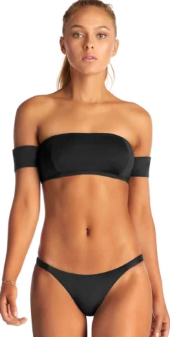 Vitamin A Havana EcoLux Bandeau Bikini Top In Black