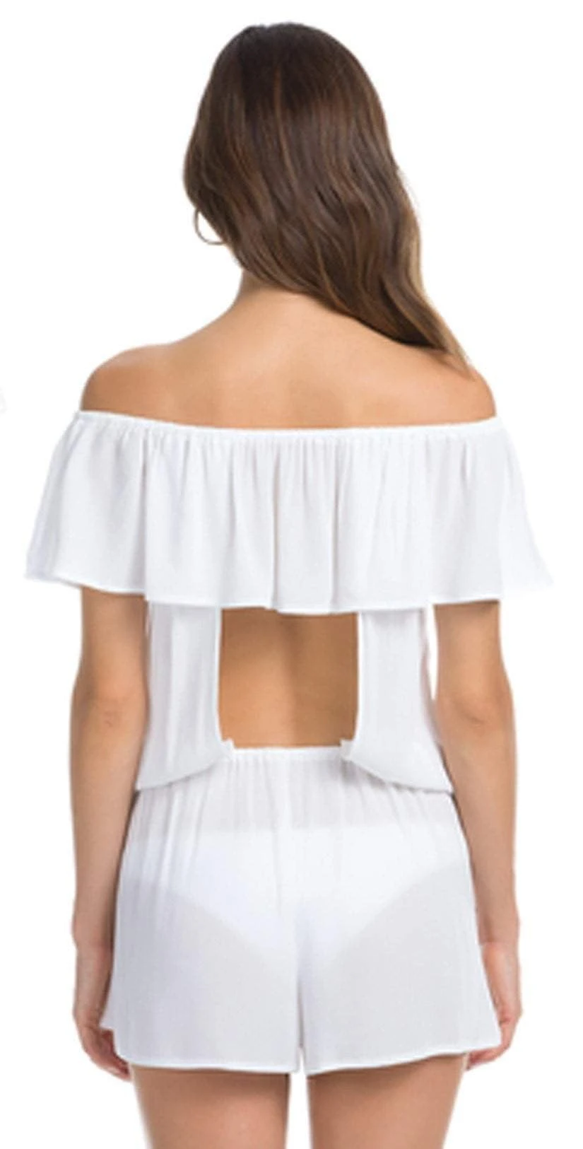 Isabella Rose Besties Ruffle Romper In White 4054884-WHT 2 Isabella Rose Besties Ruffle Romper In White 4054884-WHT - Image 2